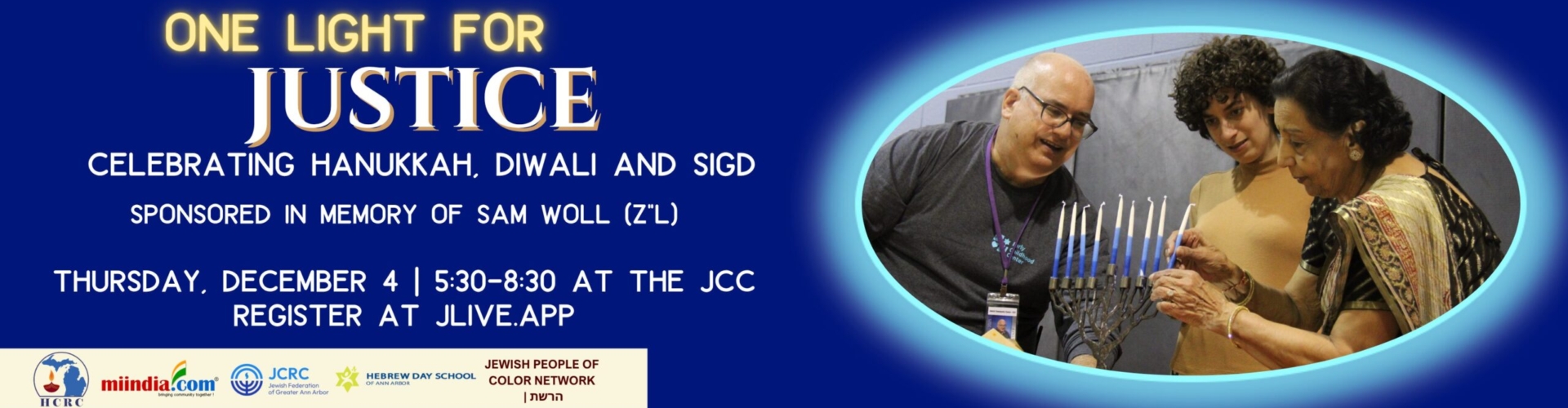 One Light for Justice: Celebrating Hanukkah, Diwali and Sigd