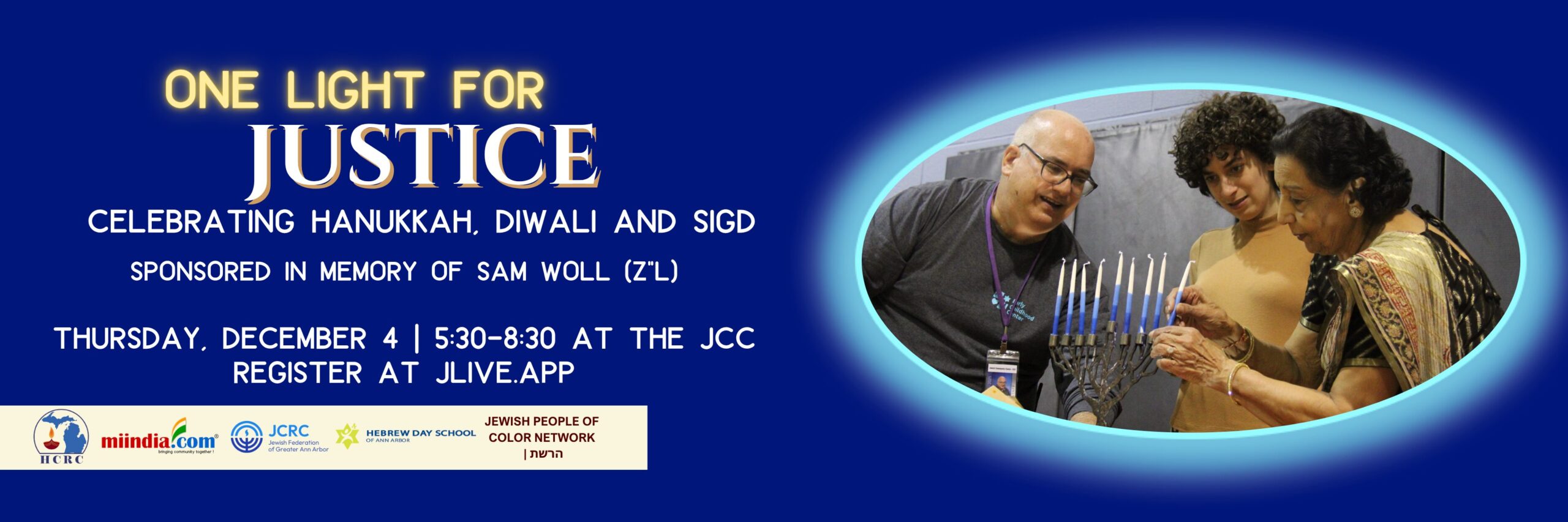 One Light for Justice: Celebrating Hanukkah, Diwali and Sigd
